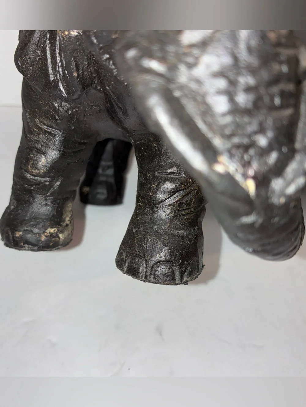 Late 19th Century Indian Antique Bronze Elephant Statue Ornate Brass Saddle